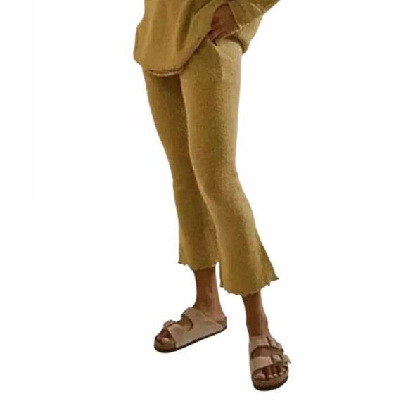 Free People Beach karina Sweater Black Textured Knit Flared Pants X-Small - Picture 10 of 10